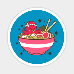 Octopus Eating Ramen Ramen Lover Magnet